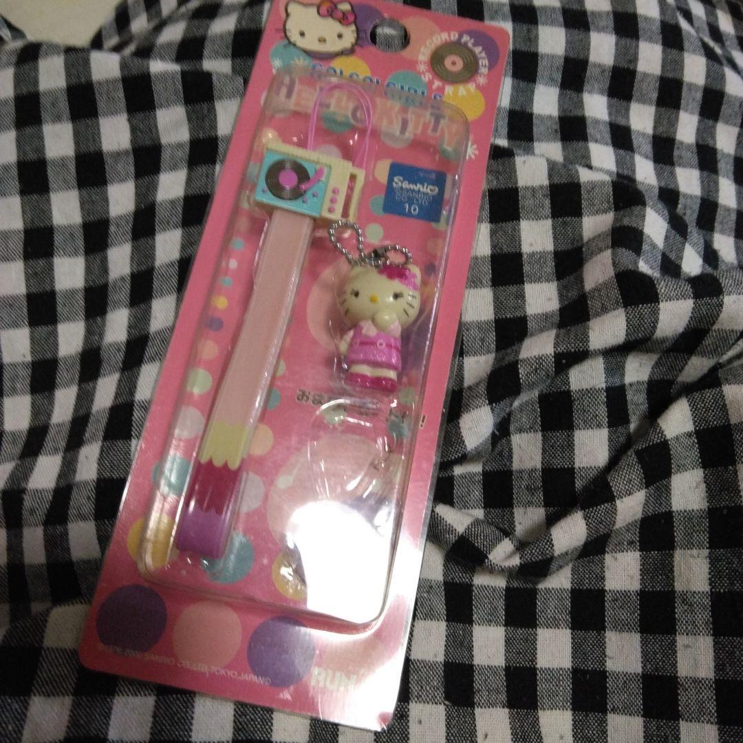 超希少　GO!GO！GIRLSハローキティレコードプレーヤーストラップ　1994
