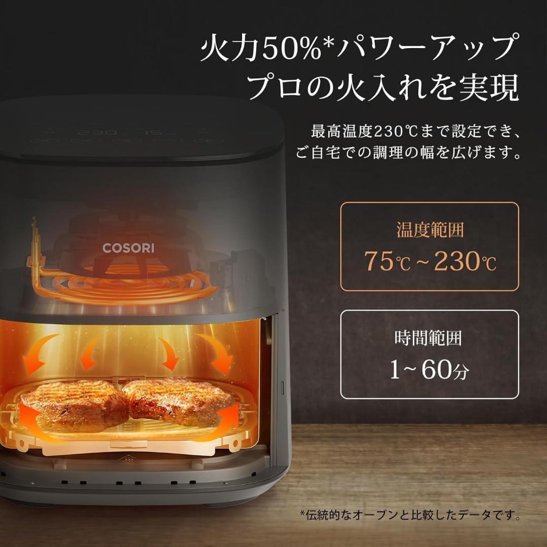 新品未開封★COSORI ノンフライヤー 4.7L 家族用 ヘルシー＆電気代節約