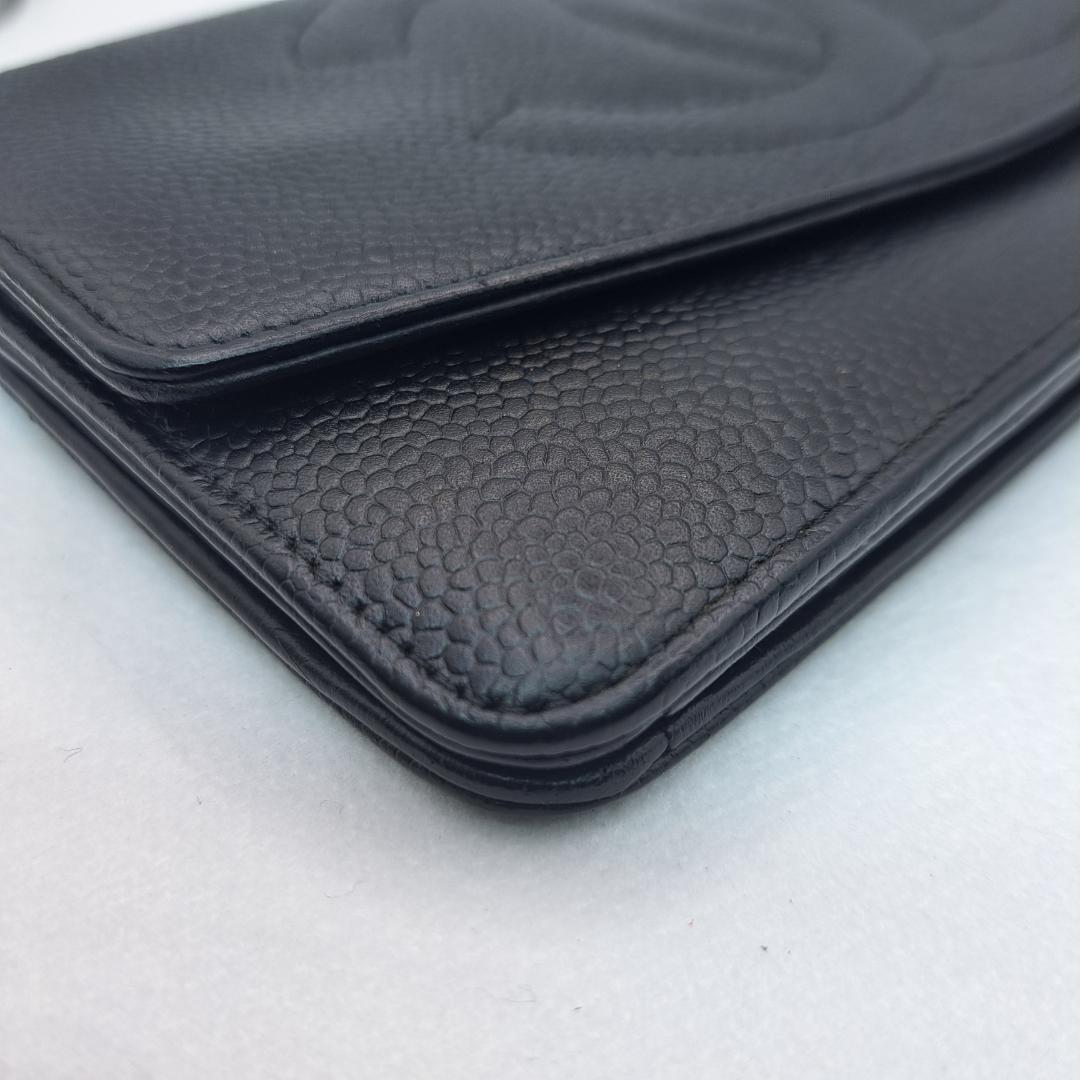 K*n様 CHANEL　デカココ　二つ折り財布　キャビアスキン　長財布　財布