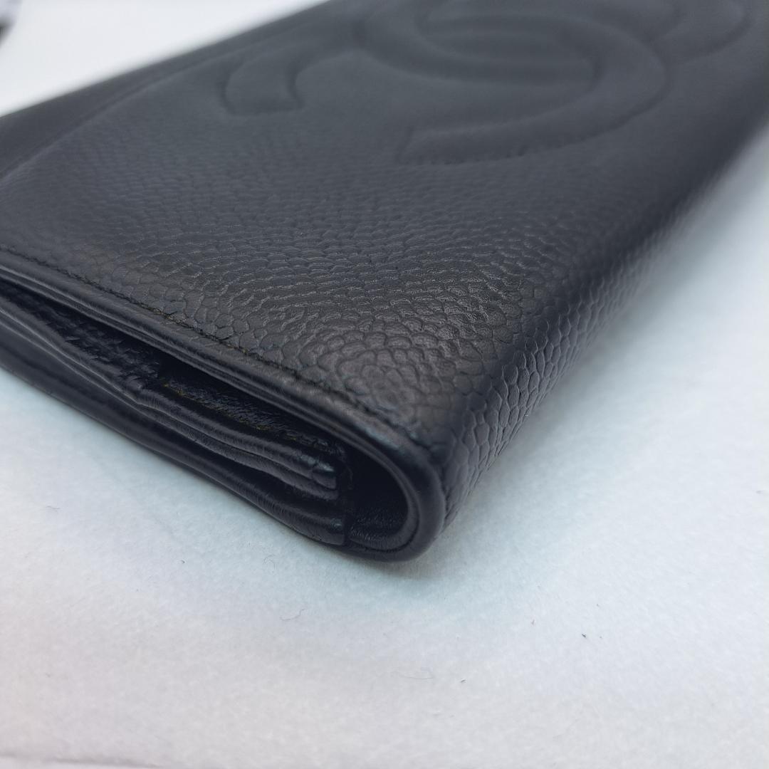 K*n様 CHANEL　デカココ　二つ折り財布　キャビアスキン　長財布　財布