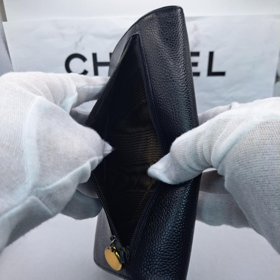 K*n様 CHANEL　デカココ　二つ折り財布　キャビアスキン　長財布　財布