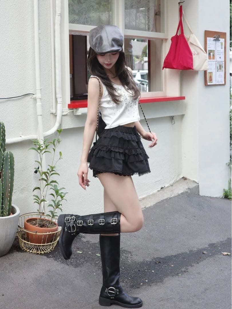 新品タグ付 ホワイト ダーリッチ ジュエリーリブノースリトップス フリー