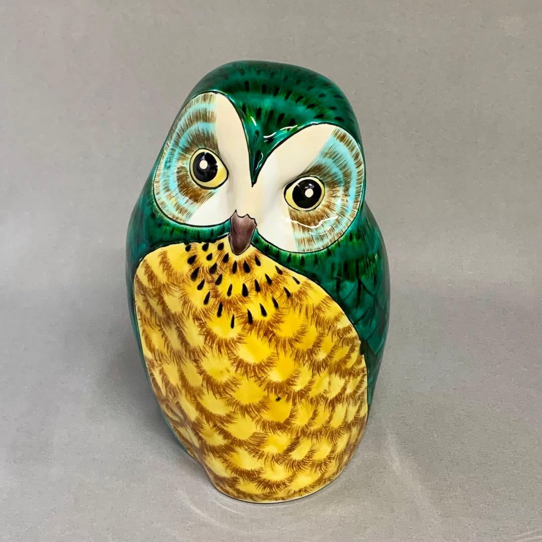 九谷焼　ふくろう　陶器　置物