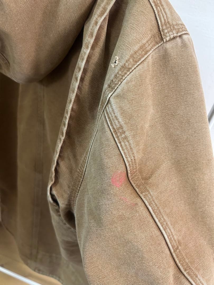 す*ぎ様 カーハート 刺繍ロゴ アクティブパーカー 革タグ ダック地 裏ボア