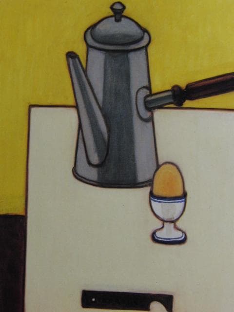 笠井誠一、『水差しと玉子と栓抜きのある静物』、希少な画集より