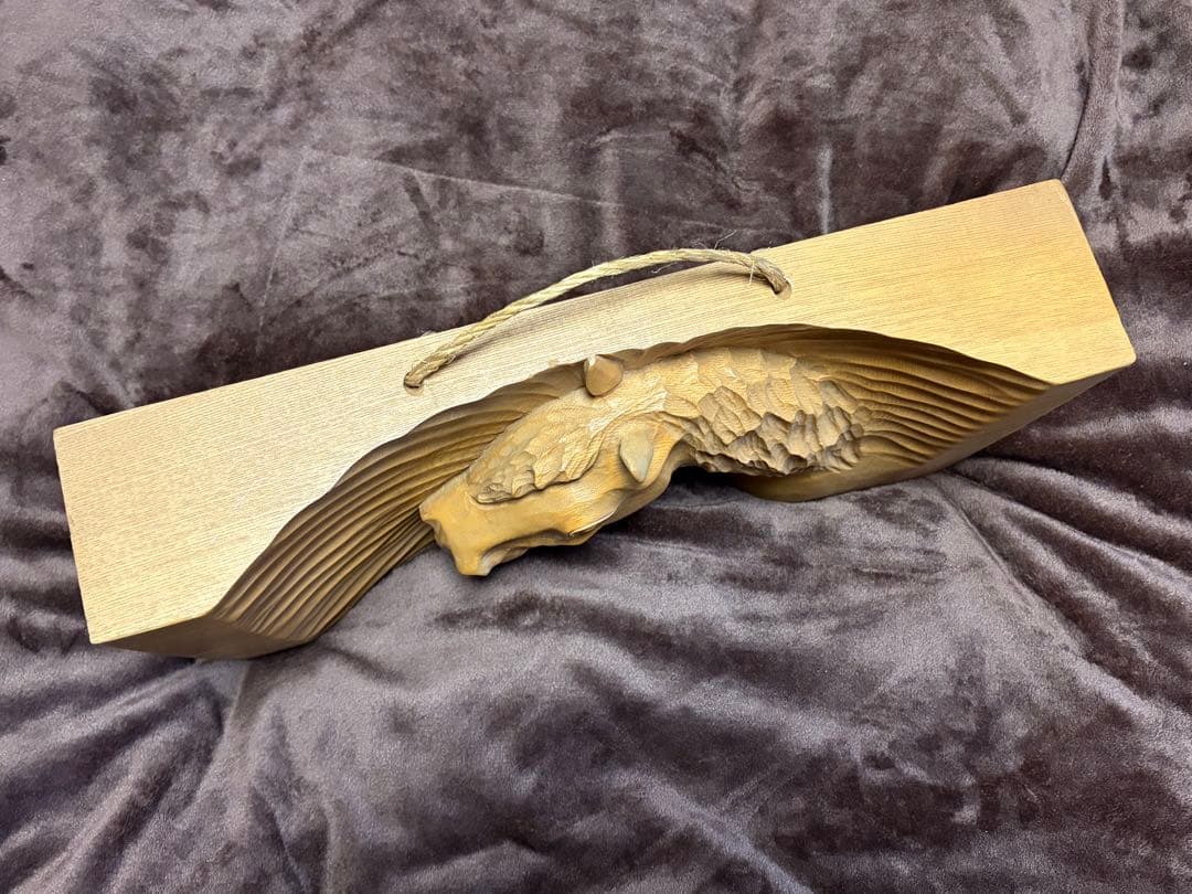 【玉堂作】木彫 馬 彫刻