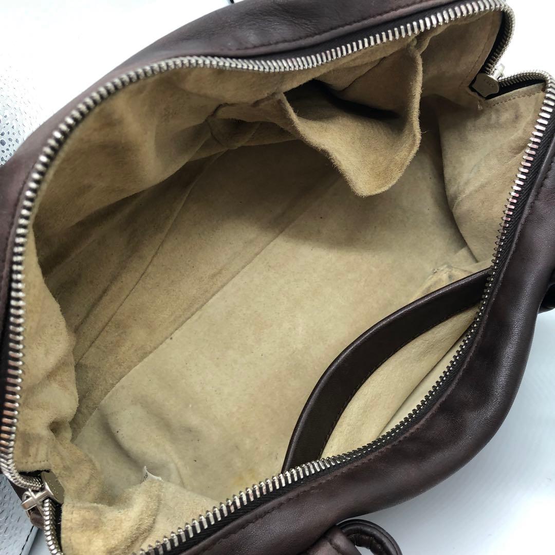 ボッテガヴェネタ　ミニボストンバッグ ダークブラウン イントレチャート