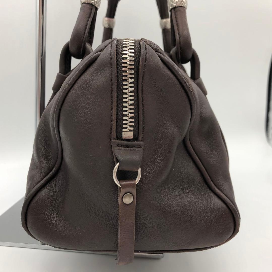 ボッテガヴェネタ　ミニボストンバッグ ダークブラウン イントレチャート