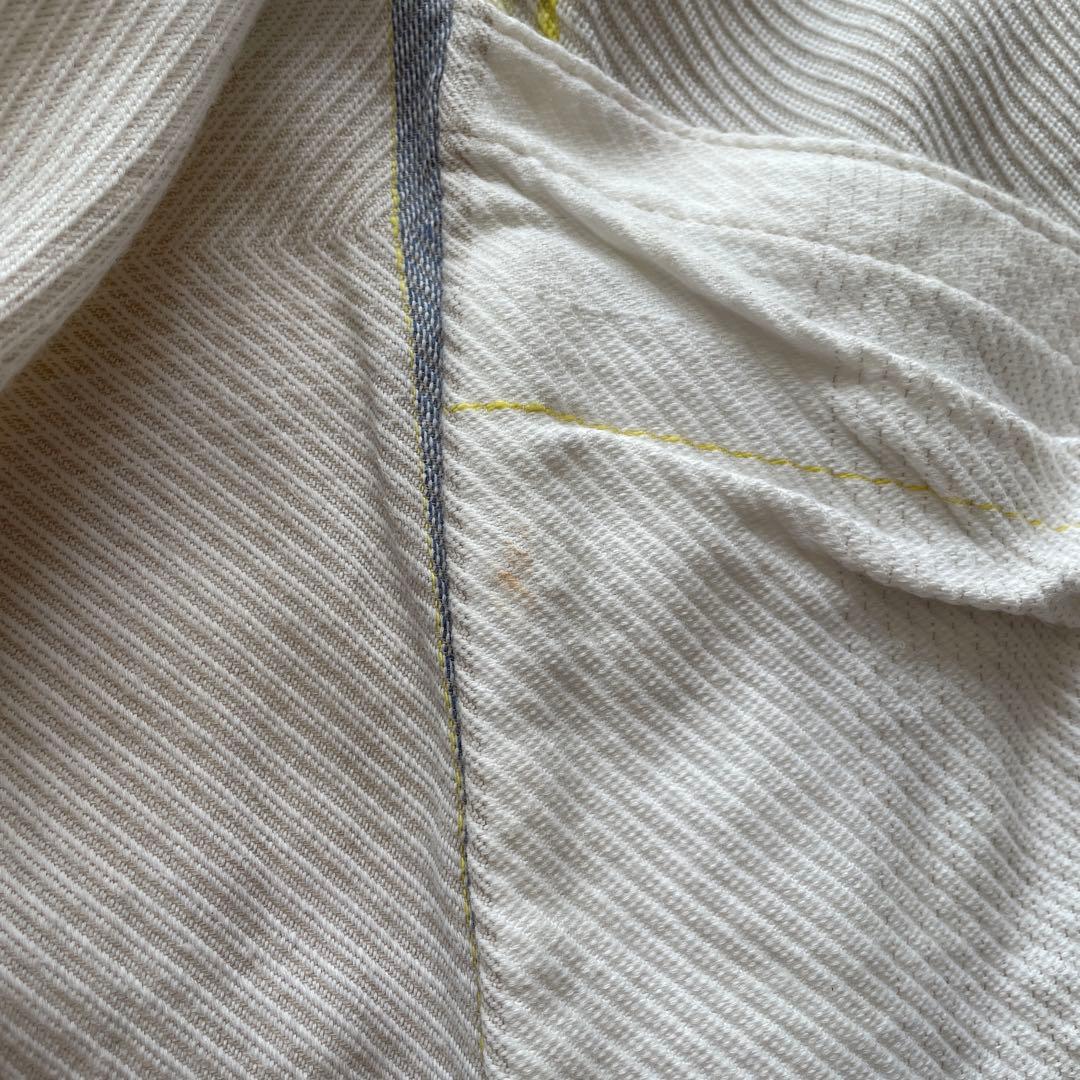 ストライプ フレアスカート ホワイト/イエロー