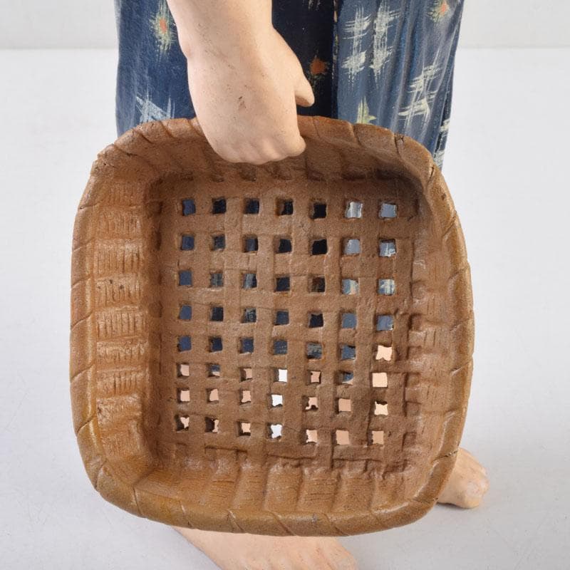 博多人形　陶人形　童　男の子　置物　時代箱　C　8739A