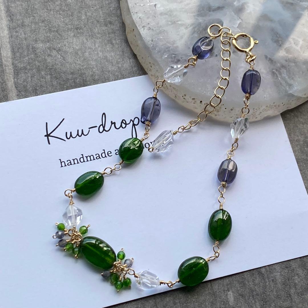 【専用です】14kgf✴︎クロムダイオプサイトブレスレット・水晶サファイアピアス