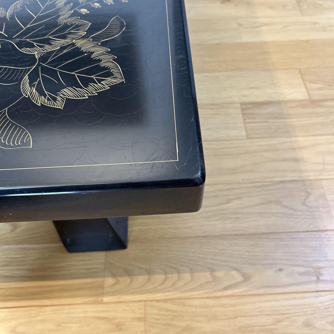 座卓 テーブル 鳳凰 不死鳥 フェニックス 高級 座敷机 螺鈿 ローテーブル 黒