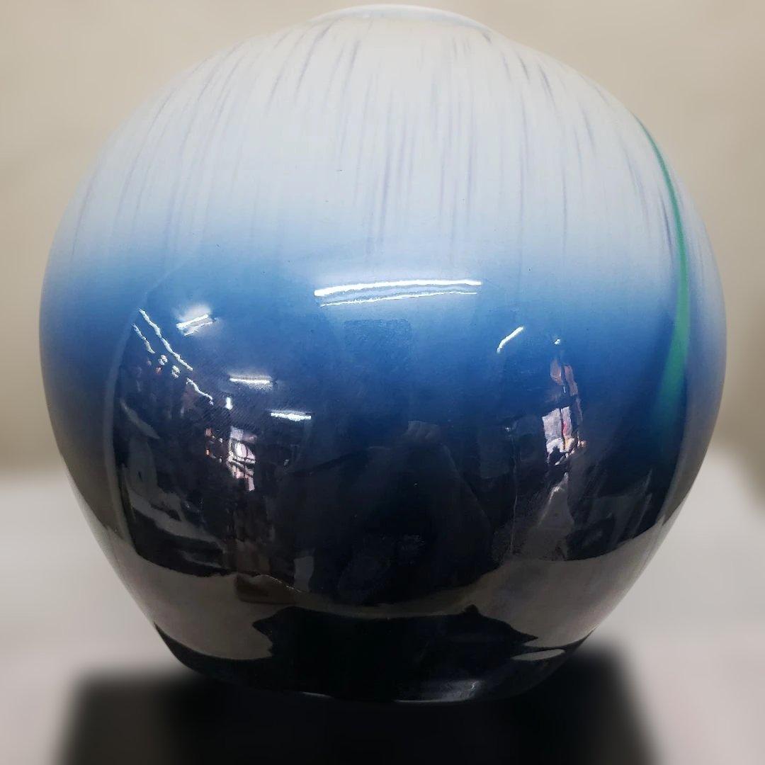 蔵出し特価　作家物九谷焼 花瓶 グラデーション 陶器直径２７口径１２高さ２６cm