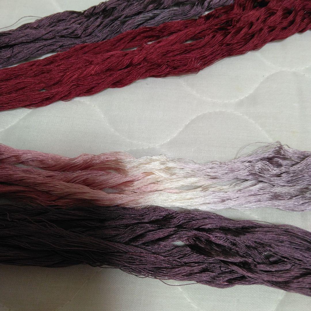 組紐製作用絹　変わり染め糸5個 ひよこ豆