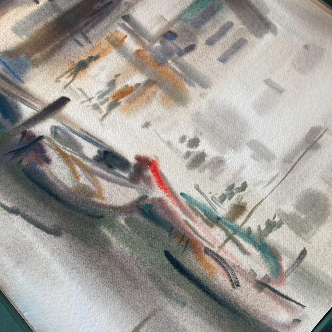 カルロ・ルヴァニャン｜キオッジャ｜ 水彩画｜原画｜20世紀アンティーク品