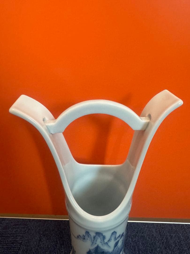 1622 有田焼　染付山水　花器、花入れ、手桶