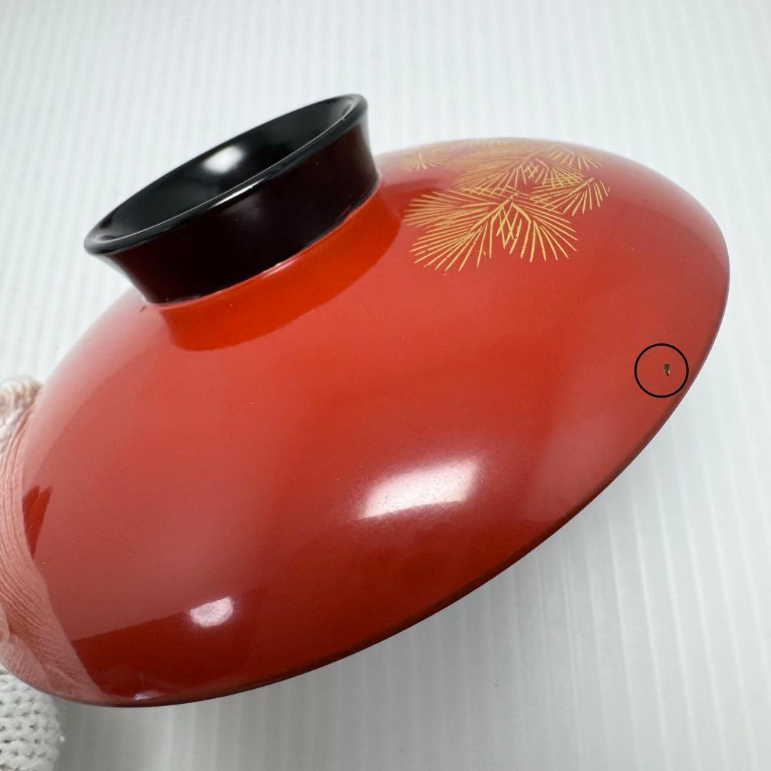 輪島塗 蓋付き椀 沈金 5客セット 漆器 伝統工芸 陶芸 漆器 赤