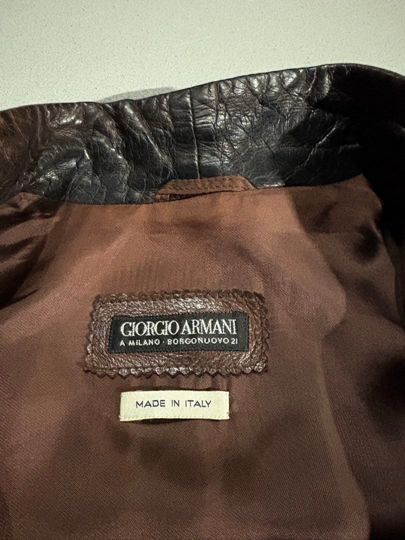 ジャケット・アウター GIORGIO ARMANI leather jacket brown