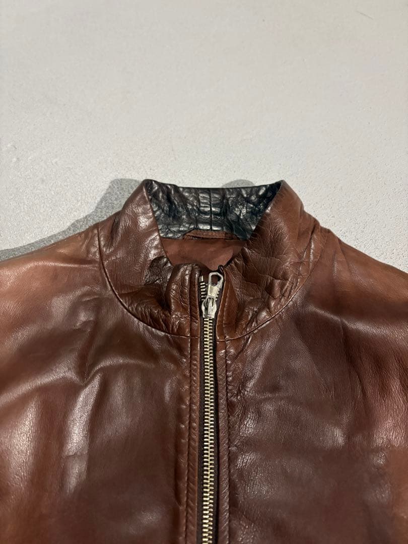 ジャケット・アウター GIORGIO ARMANI leather jacket brown