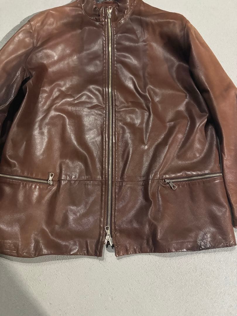 ジャケット・アウター GIORGIO ARMANI leather jacket brown