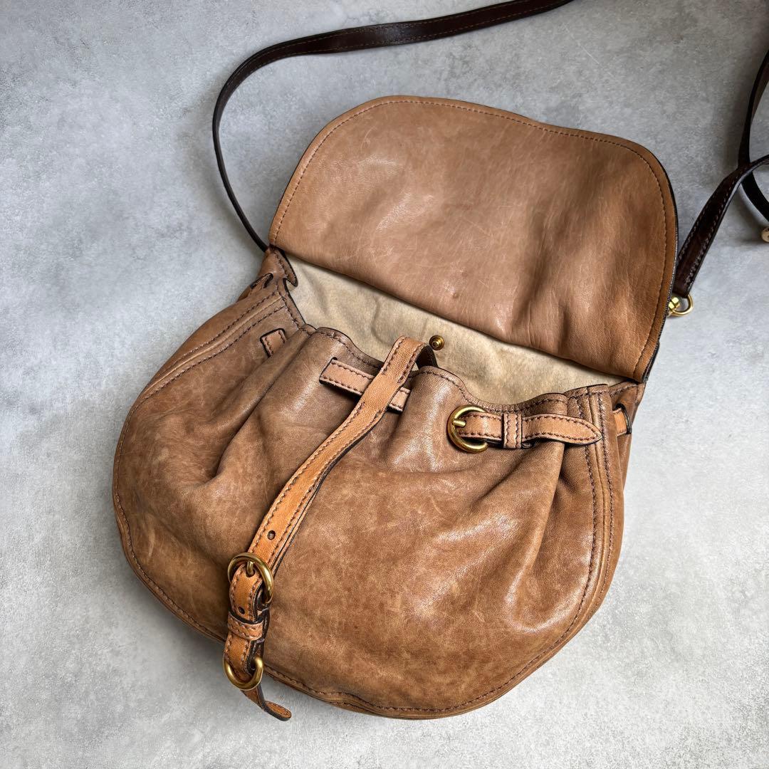 miu miu 2way ショルダーバッグ ロゴ レザー archive 茶