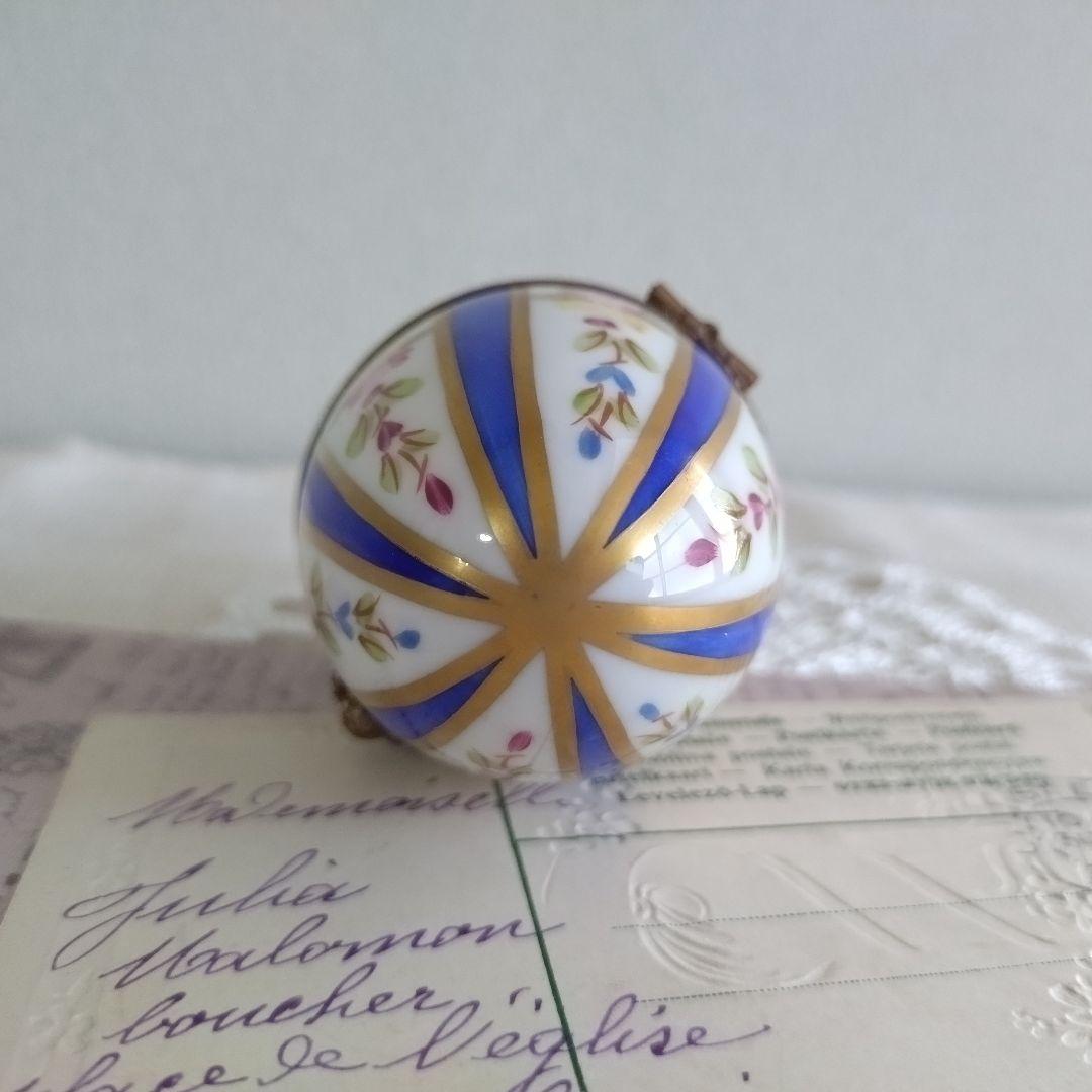 リモージュボックス　エッグ型　たまご型　卵　　猫足　フランス製　ヴィンテージ