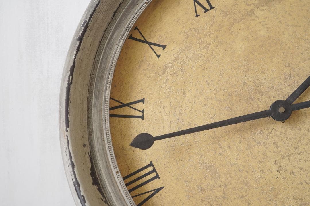 フランスアンティーク・お月様のような大きな掛時計 動作品・単3電池式 インテリア