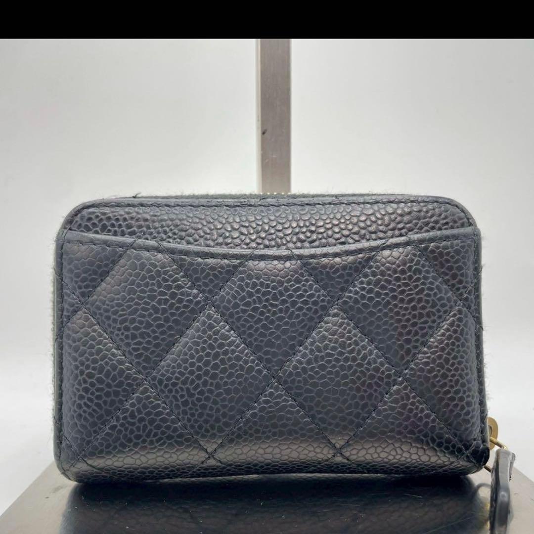 シャネル　マトラッセ　ケース　クラシック　ブラック　キャビアスキン