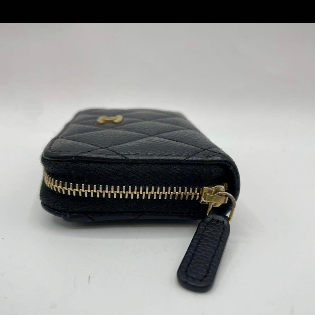 シャネル　マトラッセ　ケース　クラシック　ブラック　キャビアスキン