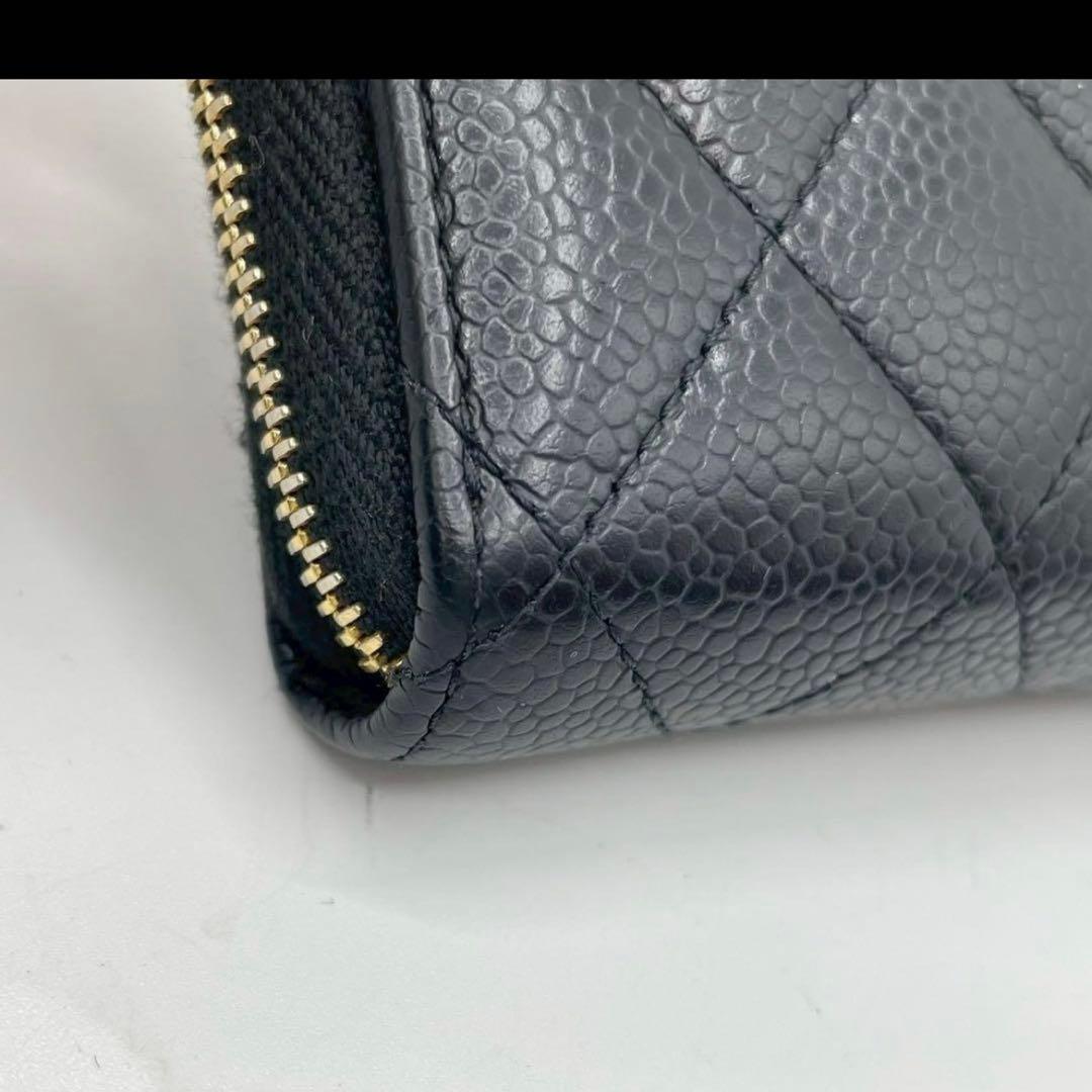 シャネル　マトラッセ　ケース　クラシック　ブラック　キャビアスキン