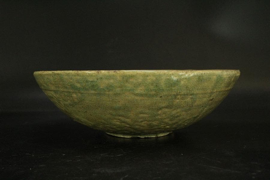 高麗青磁 花象嵌 碗 李朝(ZE529)