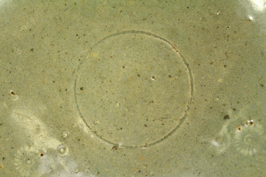 高麗青磁 花象嵌 碗 李朝(ZE529)