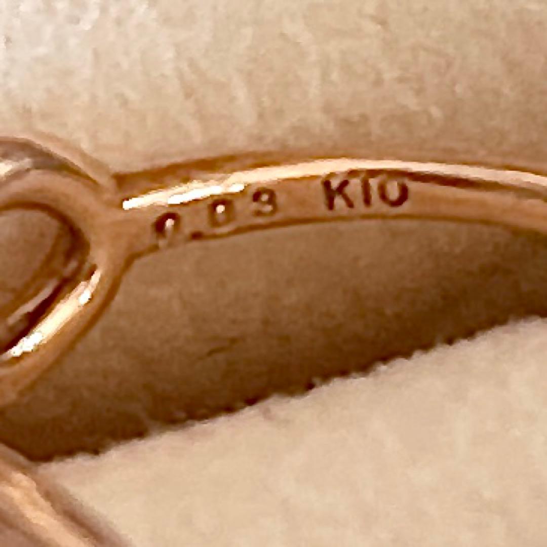 最終値下げ　agete K10 PG ダイヤモンド ピンキーリング　リボン