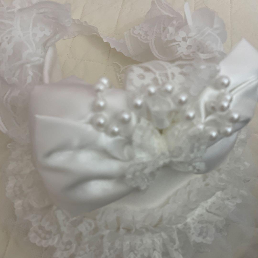 Triple fortune レース　ボンネット　ホワイト　白