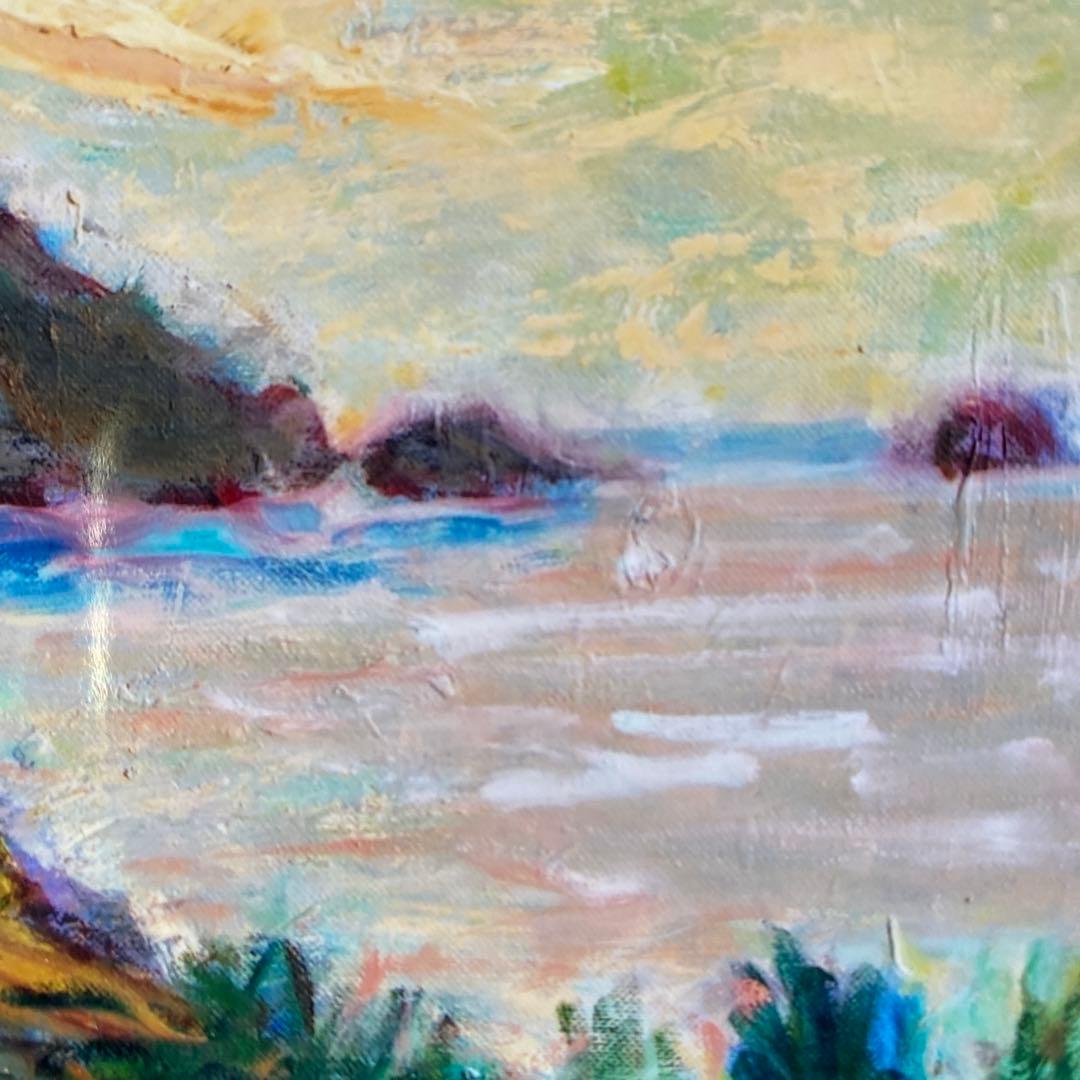 絵画　油彩画　油絵　「三陸の海」4F 菊地正則　渡仏　美品　手描き　原画　額付き