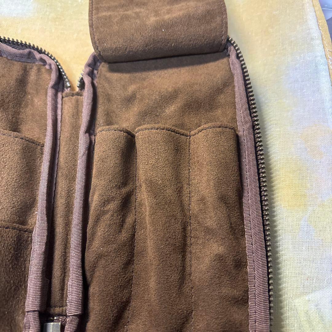 &Liebe 皮革3本差しペンケース ブラウン