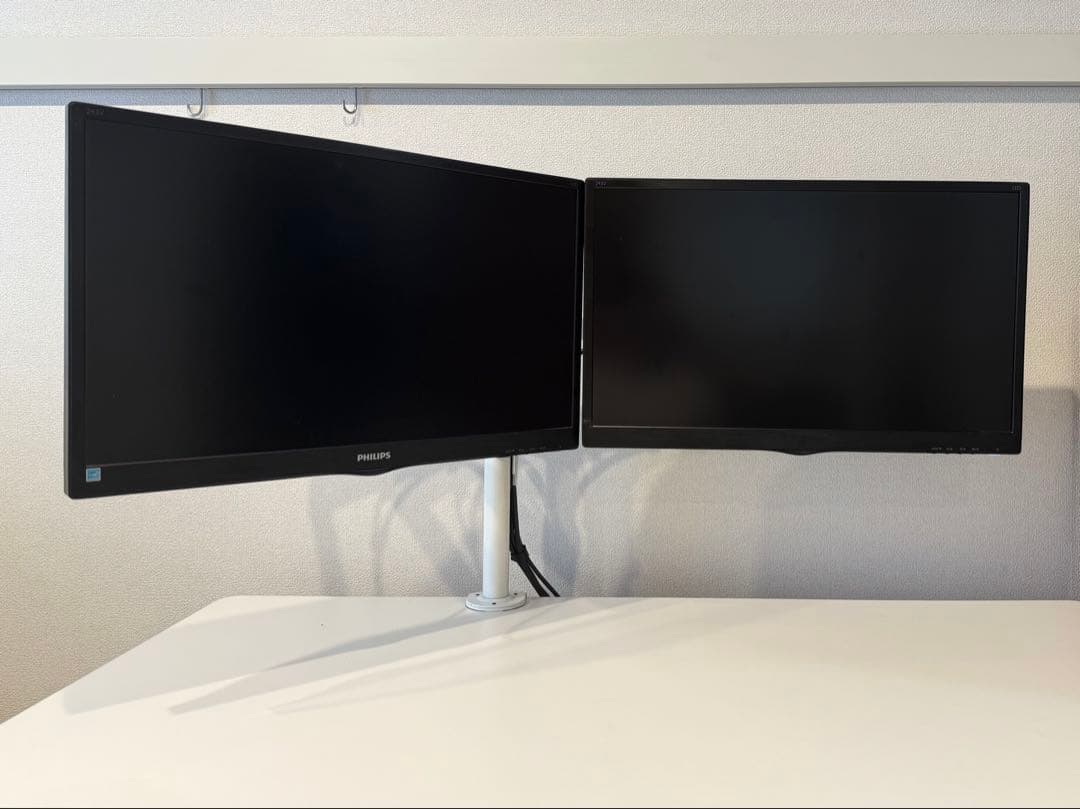［ろくさす］モニター2枚 +アーム + HDMI ケーブル