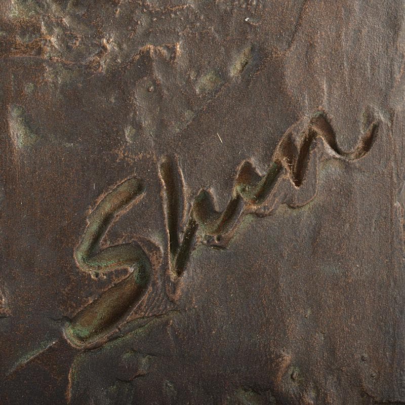 山本眞輔作　ブロンズ像　女性像　新しい暦　約3kg　証付　共箱　U　R7249B