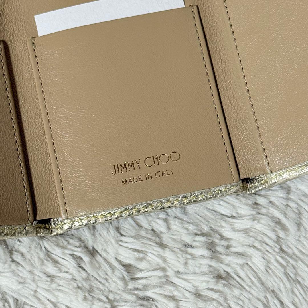 ⭐️新品未使用⭐️　ジミーチュウ　NEMO　スタースタッズ　三つ折り財布　ゴールド