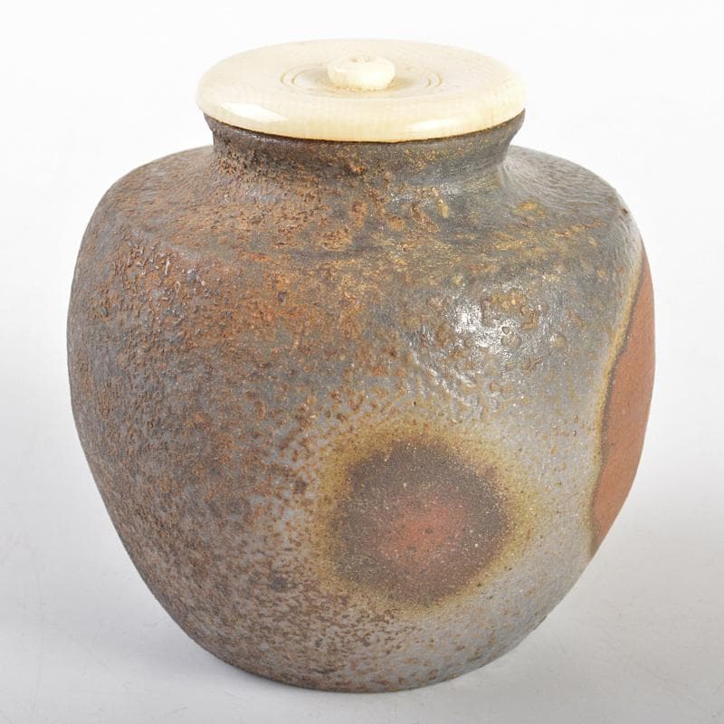 茶道具　備前焼　正告作　茶入　仕覆付　共箱　V　R6742