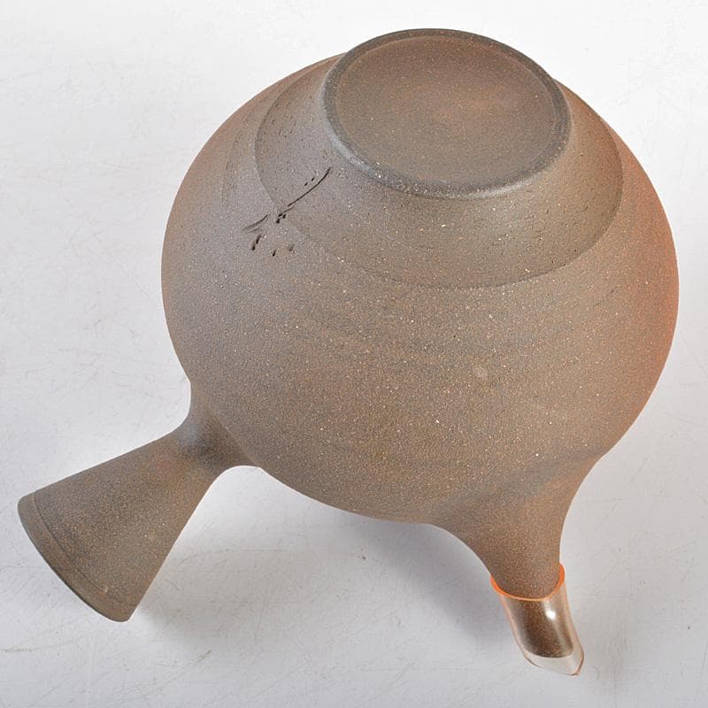 田螺　常滑焼　小西洋平作　窯変　横手急須　茶壷　共箱　D　R5466