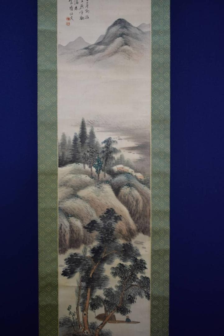 真作/赤松雲嶺/渓山清趣画賛/谿山清趣画賛/桐共箱付/布袋屋掛軸HE-383