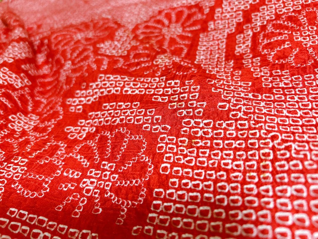 人気の総絞り被布♡七五三　3歳　フルセット　一式　赤系　正絹セット