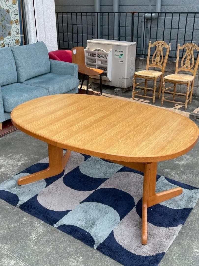 ※こ出品※ 日進木工 オーク材 伸長式 ダイニングテーブル