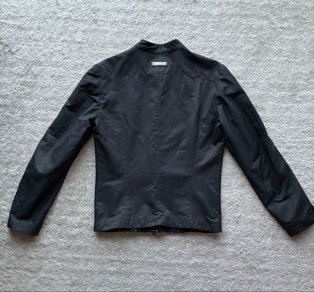EMPORIO ARMANI ブラック シングルライダースジャケット
