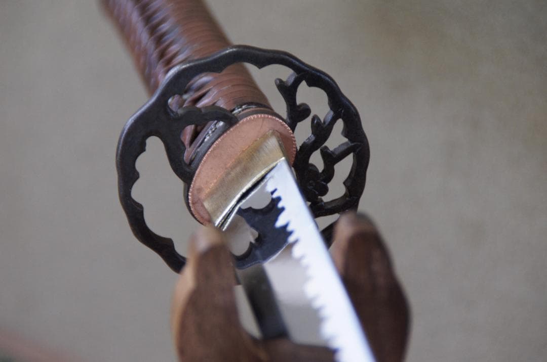 「週末特価」革巻き柄　塗分鞘　美術模擬刀　72cm　963g