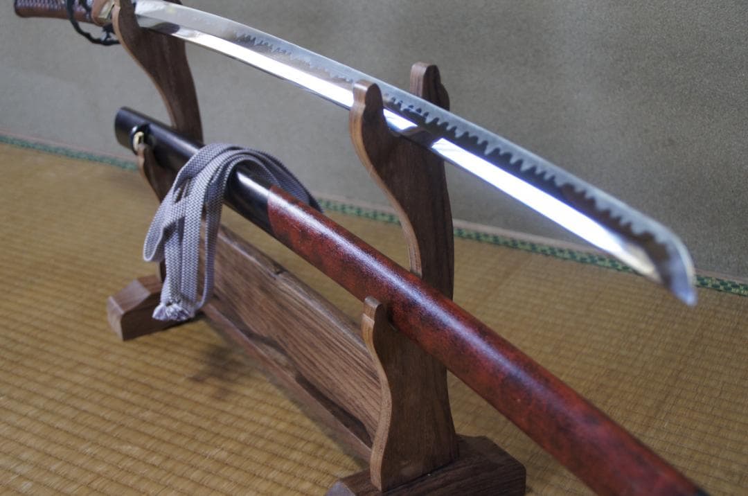 「週末特価」革巻き柄　塗分鞘　美術模擬刀　72cm　963g