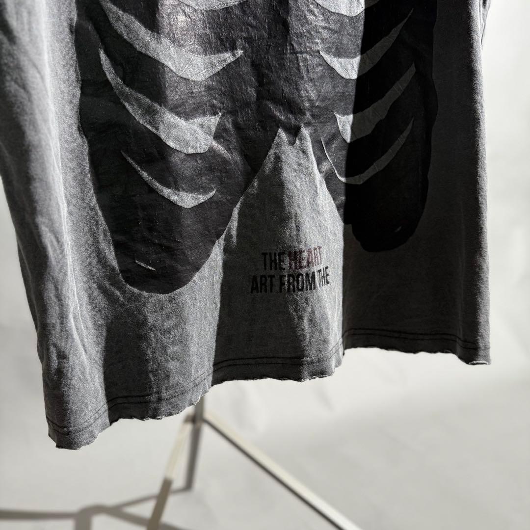 DANKE SCHON ボーンプリントデストロイノースリーブカットソー M