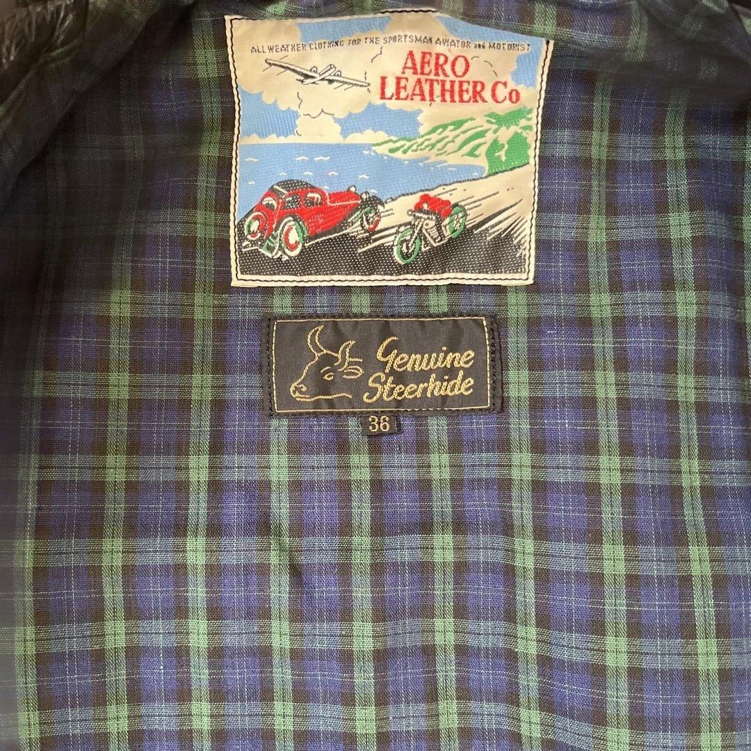 AERO LEATHER ブラック シングルライダースジャケット