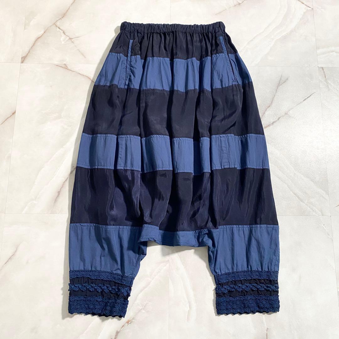 A16629 美品 トリココムデギャルソン 14ss ボーダーバルーンパンツ